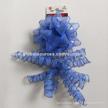 Mesh Ribbon Confetti and Curly Bow with Sticker
